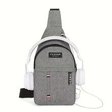 Load image into Gallery viewer, New Men&#39;s Gray  Canvas Chest Bag With Eyelets