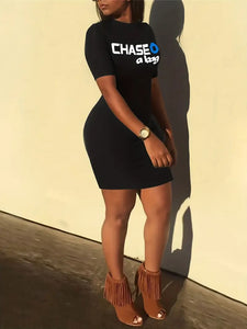 Chase Print Bodycon Tee Dress