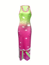Load image into Gallery viewer, Fish Scales Print  Body Con  Dress