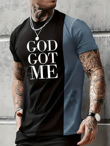 'GOD GOT ME'' Men's Color Block T-shirt