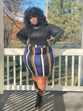 Load image into Gallery viewer, Multicolored Striped Pencil Skirt