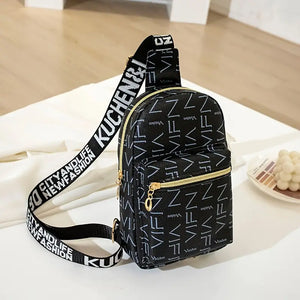 Letter Graphic Sling Bag, Casual Crossbody Chest Bag With Zipper, Women's Fashion Fanny Pack