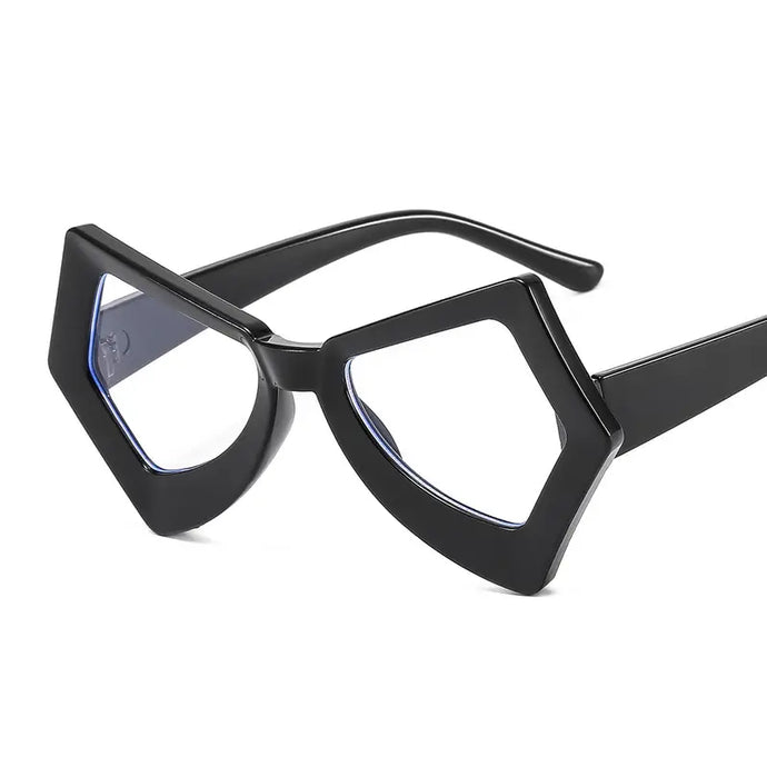 Vintage Polygon Butterfly Cat Eye Eyeglass Frames For Women Blue Light Blocking Computer Glasses