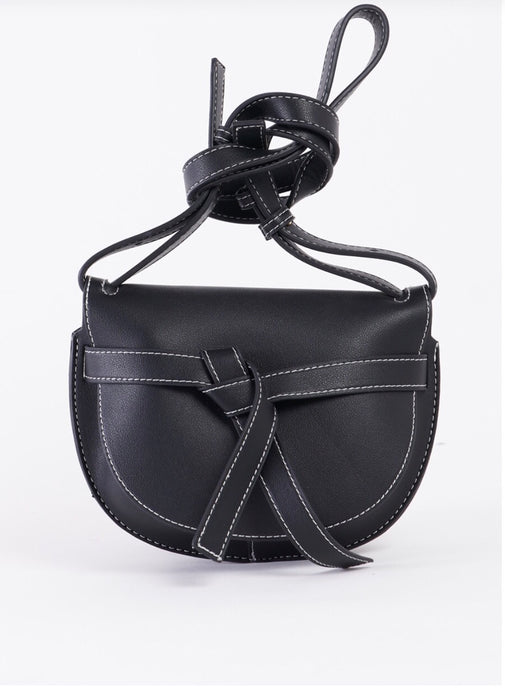 Black Faux Crossbody Bag