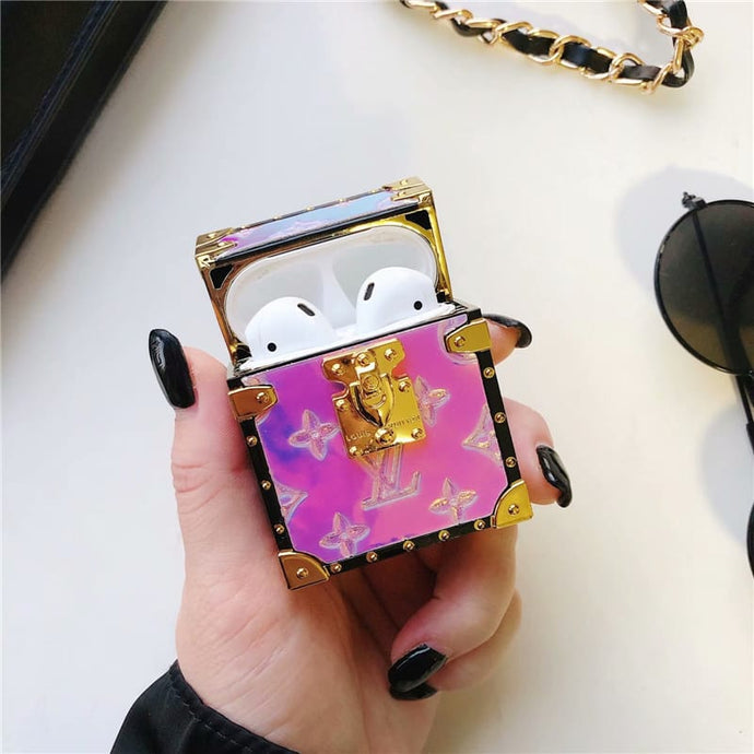 Louis V Laser Pink Color Changing AirPods Case