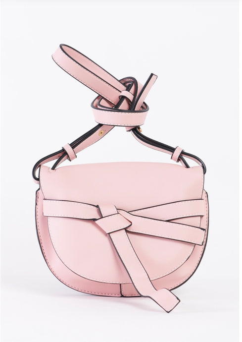 Pink Faux Crossbody Bag