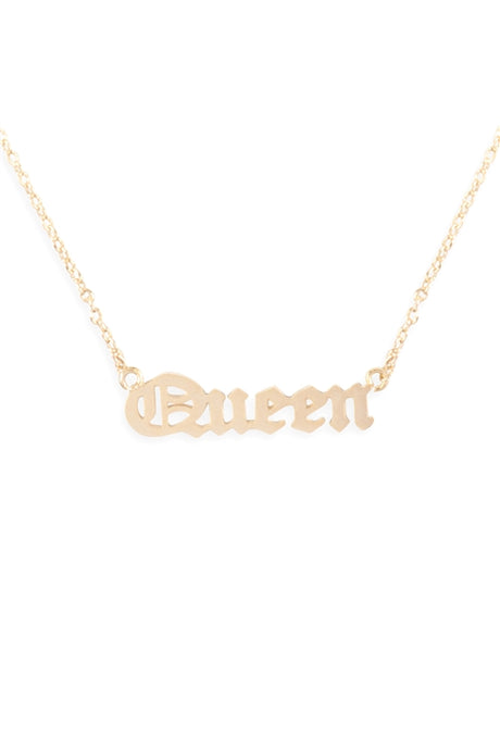 QUEEN PENDANT CHAIN NECKLACE-GOLD