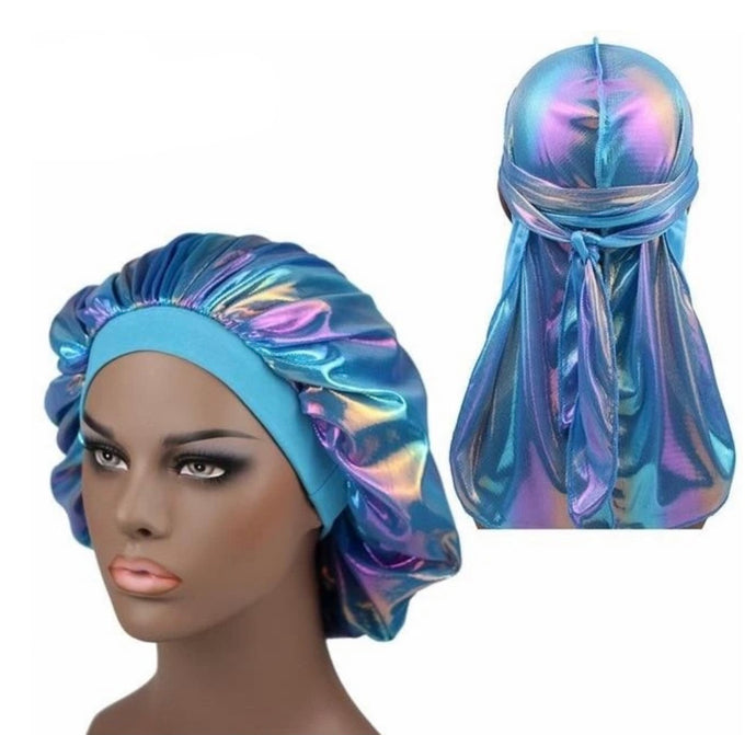 Rainbow Durag and Bonnet Two Piece Set