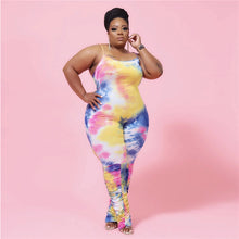 Load image into Gallery viewer, Plus Size Tie-dye Strap Jumpsuit