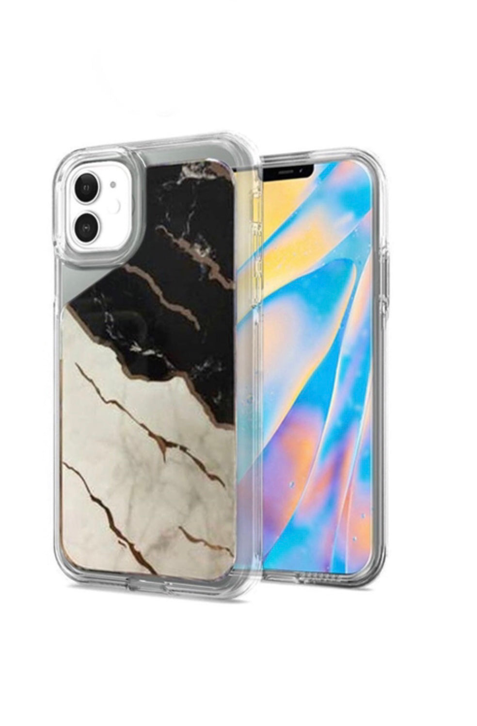 ELECTROPLATED DESIGN HYBRID CASE COVER - MARBLE